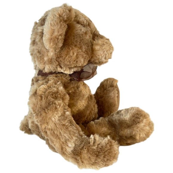 Russ Teddy Bear DEMETRI Plush Brown Bow 13” Sits Stuffed Animal Toy - Picture 3 of 7